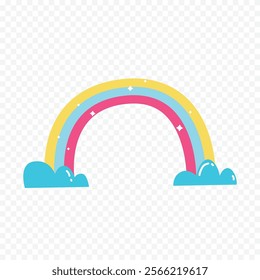 Hand drawn rainbow element. Boho rainbow hand drawn illustration