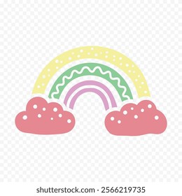 Hand drawn rainbow element Boho rainbow hand drawn illustration