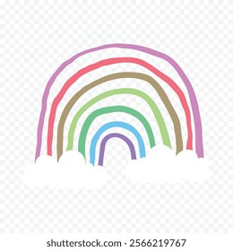 Hand drawn rainbow element Boho rainbow hand drawn illustration