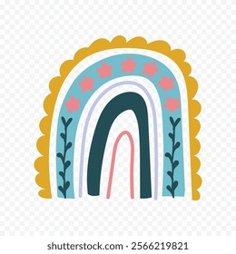 Hand drawn rainbow element Boho rainbow hand drawn illustration