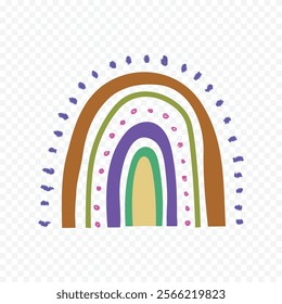 Hand drawn rainbow element Boho rainbow hand drawn illustration