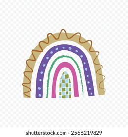 Hand drawn rainbow element Boho rainbow hand drawn illustration