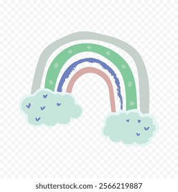 Hand drawn rainbow element Boho rainbow hand drawn illustration