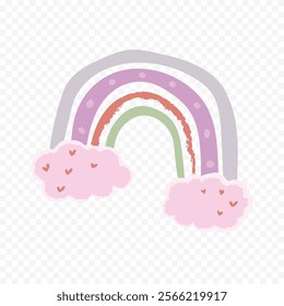 Hand drawn rainbow element Boho rainbow hand drawn illustration