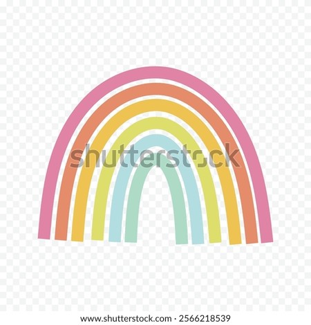 Hand drawn rainbow element. Boho rainbow hand drawn illustration