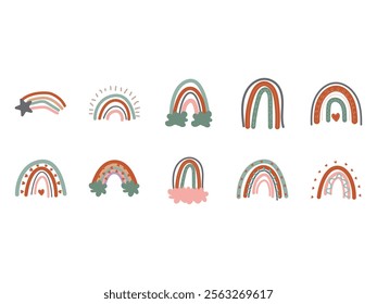 Hand Drawn Rainbow Element Set 