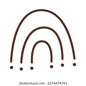 Handgezeichnetes Regenbogen-Flachsymbol. Vektorgrafik