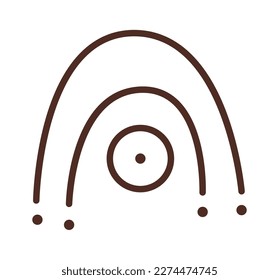 Hand drawn rainbow flat icon. Vector illustration