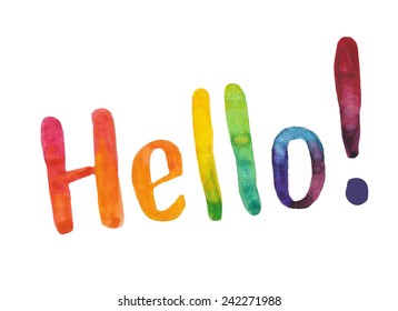 Hand drawn rainbow greeting 