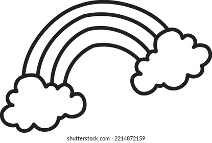 Hand Drawn rainbow illustration isolated on background
