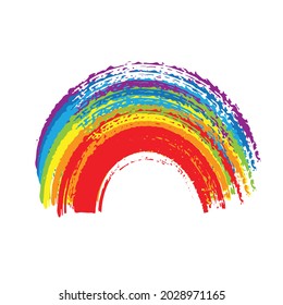 Hand drawn rainbow isolated on white