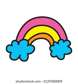 arco iris dibujado a mano aislado sobre fondo blanco. ilustración vectorial