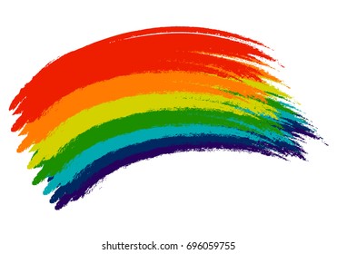 Hand Drawn Rainbow Stains Isolated on White Background. Web Design Element