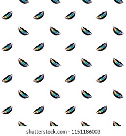 Hand Drawn  rainbow teeth in smile mouth  pattern. Illustrations Drawing Vector Sketch for textile, print, postcard, text, invitation, poster, book, background, design