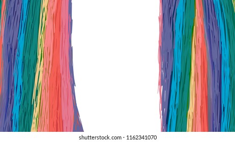 Hand Drawn  rainbow texture art vector frame. Illustrations Drawing Vector Sketch for textile, print, postcard, text, invitation, poster, t-shirt, design,
