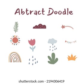 Hand drawn rainbows and sun Trendy baby texture for fabric textile, wallpaper apparel wrapping