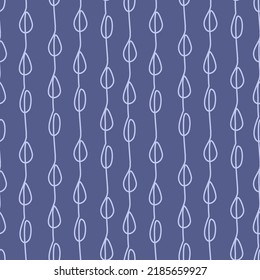 hand drawn raindrop on a string purple monochrome cute seamless pattern for design