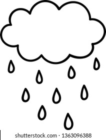hand drawn rainy cloud