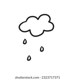 handgezeichnet, regnerische Wolke einzeln auf weißem Hintergrund, Vektorgrafik10