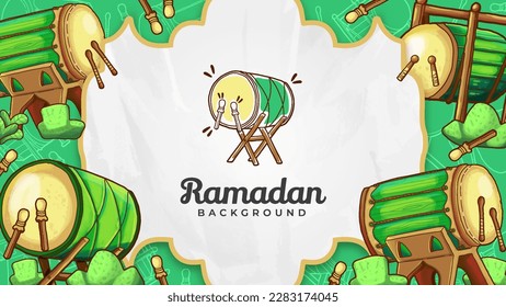 Hand Drawn Ramadan Bedugs Background