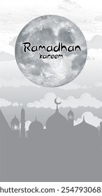 Handgezeichnete Ramadan-Illustration. geeignet für Social-Media-Postmaterial und Banner-Vorlagen 