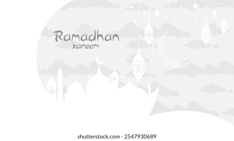Ilustración de Ramadán dibujada a mano. adecuado para material de publicaciones de redes sociales y Plantillas de Anuncio 