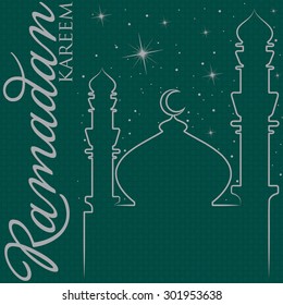 Hand drawn "Ramadan Kareem" (Generous Ramadan) greeting card in vector format.