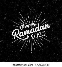 Hand drawn of Ramadan Kareem Sign.vector typographic illustration of handwritten Ramadan Kareem