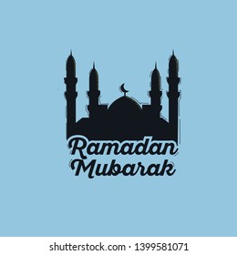 Hand Drawn Ramadan Label Bage, Sticker, Poster and Banner. Flat Vector Illustration