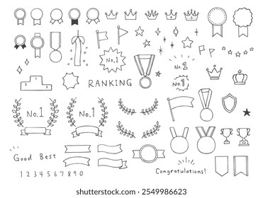 Hand drawn ranking icon set