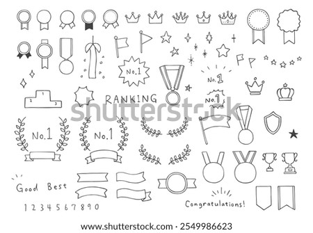 Hand drawn ranking icon set