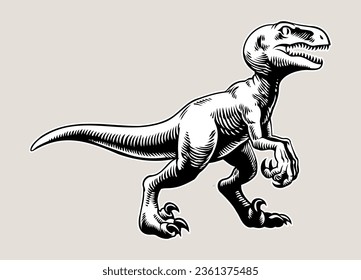 Hand Drawn Raptor Illustration Isolated