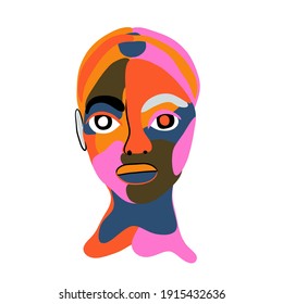 Hand drawn raster illustration for your modern fashion design. Woman portrait in modern abstract style.