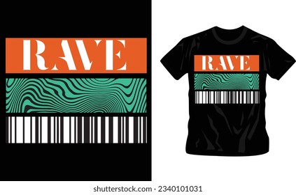 Hand drawn rave sticker t shirt design editable 