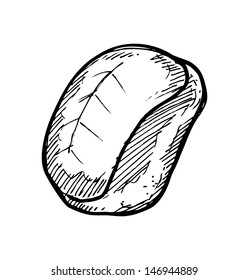 hand drawn raw fish meat