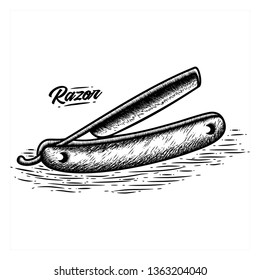 Hand Drawn Razor Barber