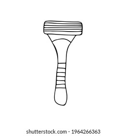 Hand drawn razor illustration in vector. Doodle razor illustration in vector. Doodle shaving razor icon. 