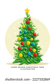 hand drawn realistic Christmas