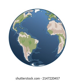 hand drawn realistic earth illustration
