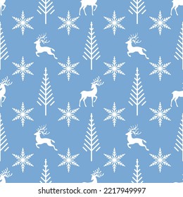 Hand drawn realistic elegant merry Christmas or xmas seamless design pattern. Festive winter texture