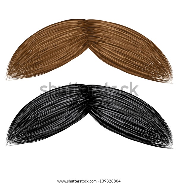 Hand Drawn Realistic Fake Mustaches Vector Stock Vector ...