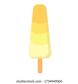 Hand drawn realistic illustration of yellow mango flavor ice cream, ice cream, summer cold drink, sundae,