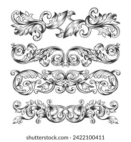 Hand drawn realistic ornamental border