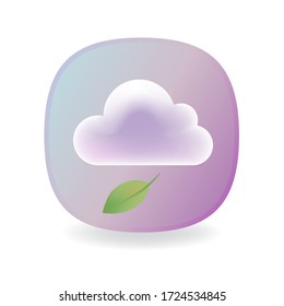 Hand drawn realistic style mobile phone APP vector icon, application icon, internet, online element, colorful icon, weather cloud logo symbol, natural style, blue background