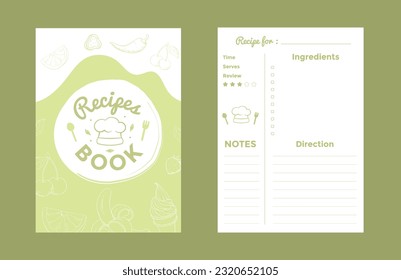 Hand drawn recipe book template