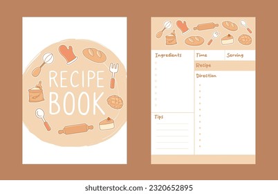 Hand drawn recipe book template