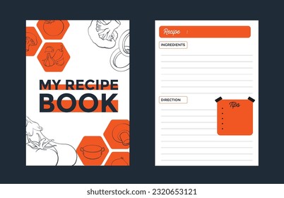 Hand drawn recipe book template