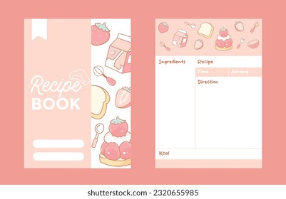 Hand drawn recipe book template