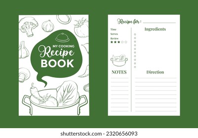 Hand drawn recipe book template