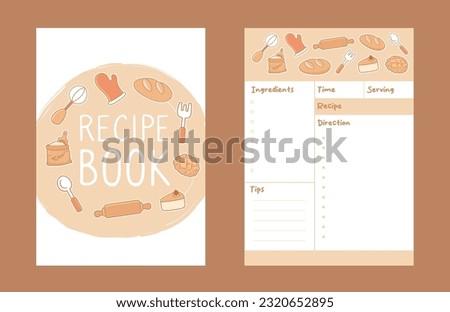 Hand drawn recipe book template